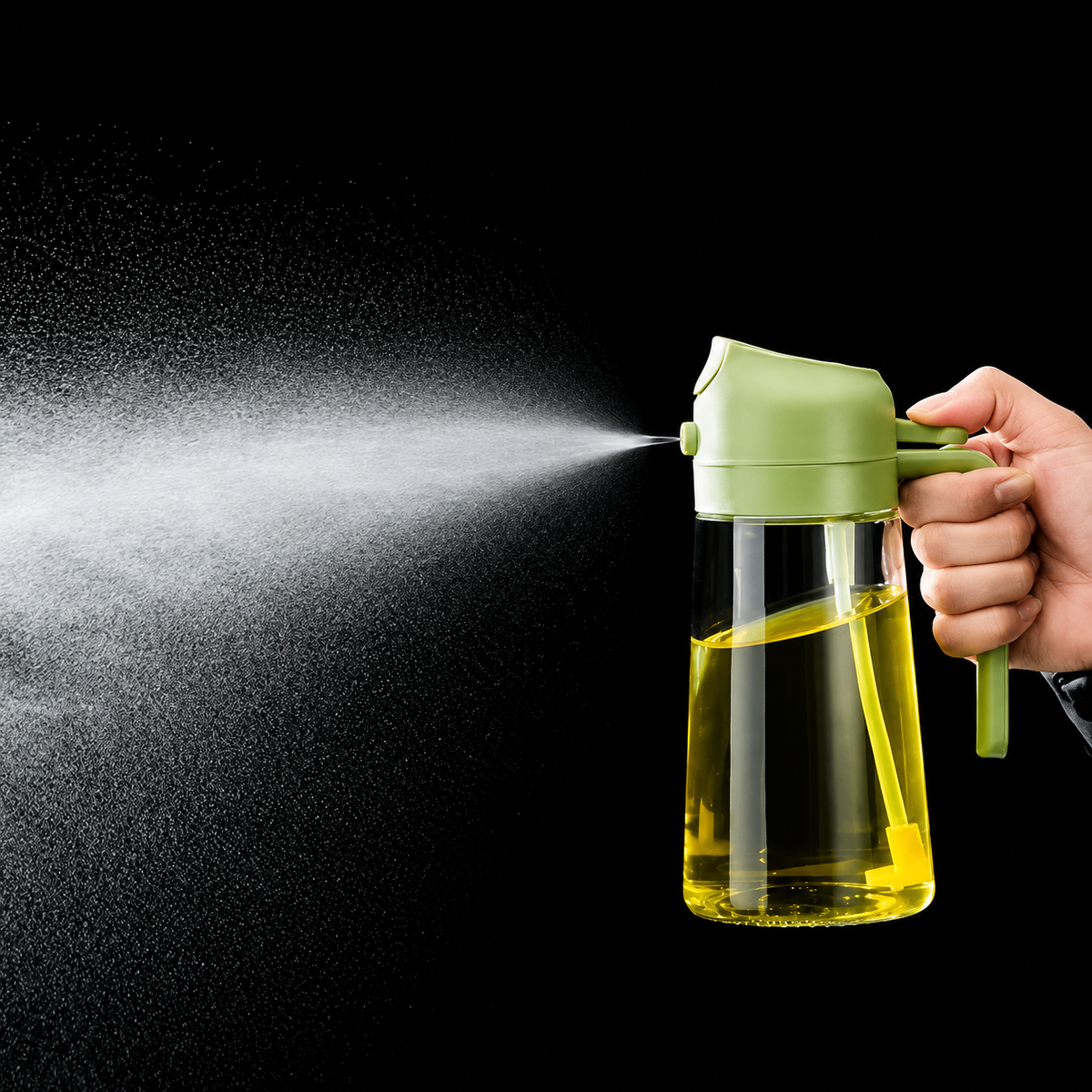 Oil Sprayer And Dispenser Bottle for Kitchen,2 in 1 Olive Oil Mist Sprayer and Oil Dispenser for Cooking, BBQ, Air Fryer, Salad, Frying, Baking(multicolor)