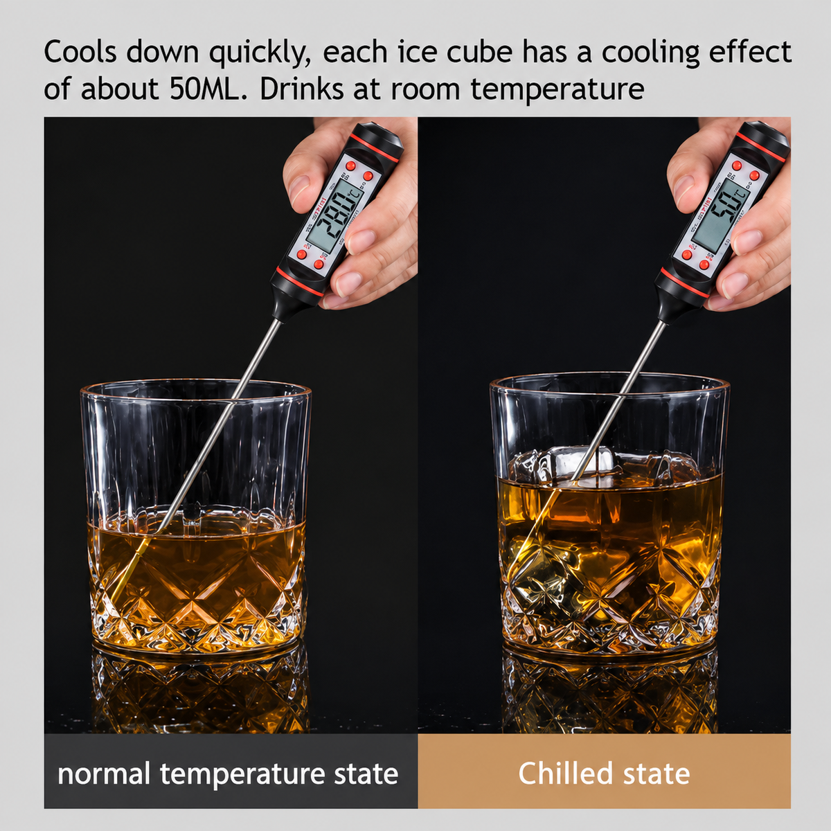 8Pcs Stainless Steel Whiskey Stones Ice Cubes with Tongs &amp; Container - Food Grade Quick-Frozen Ice for Wine - Metal Ice Cubes for Chilling Red Wine
